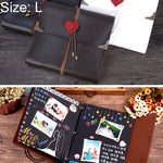 DIY Creativity Loose-leaf Imitation Leather Retro Love Heart Lock Pattern Commemorative Photo Album, Size: L, Size: L