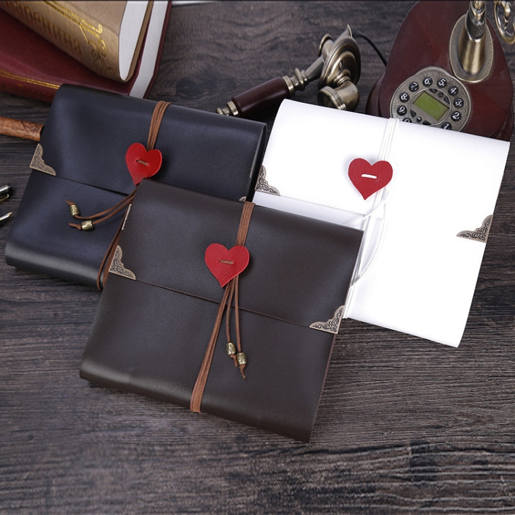 DIY Creativity Loose-leaf Imitation Leather Retro Love Heart Lock Pattern Commemorative Photo Album, Size: L, Size: L
