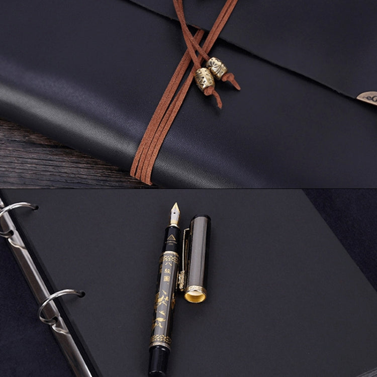 DIY Creativity Loose-leaf Imitation Leather Retro Love Heart Lock Pattern Commemorative Photo Album, Size: L, Size: L