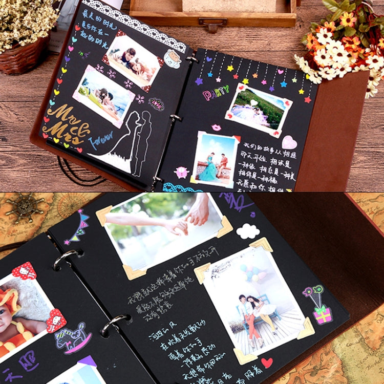 DIY Creativity Loose-leaf Imitation Leather Retro Love Heart Lock Pattern Commemorative Photo Album, Size: L, Size: L