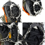 One Pair 19 Teeth Anti-Slip Ice Gripper Hiking Climbing Chain Shoes Covers, Size: M, 19 Teeth Size:M(Black), 19 Teeth Size:M(Orange)
