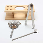 9 in 1 Stainless Steel Cocktail Shaker Tools Set with Wooden Mount, Capacity: 750ml, 750ml