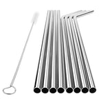 4pcs Reusable Stainless Steel Drinking Straw + Cleaner Brush Set Kit,  215*8mm, 215*8mm (Combination)