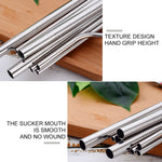 4pcs Reusable Stainless Steel Drinking Straw + Cleaner Brush Set Kit,  215*8mm, 215*8mm (Combination)
