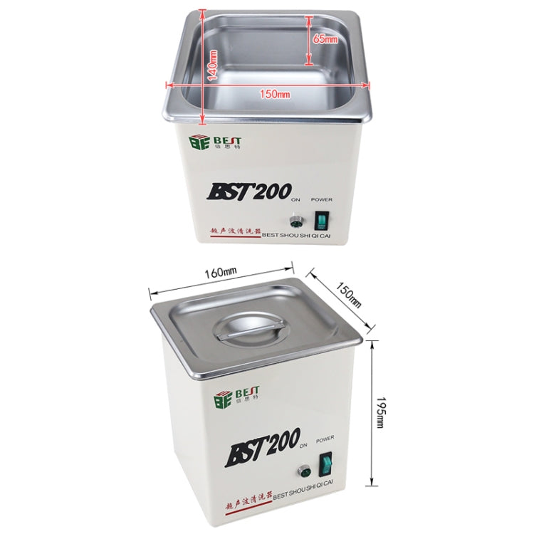 BEST-200 1.5L Stainless Steel Ultrasonic Cleaner (Voltage 220V), BEST-200 1.5L