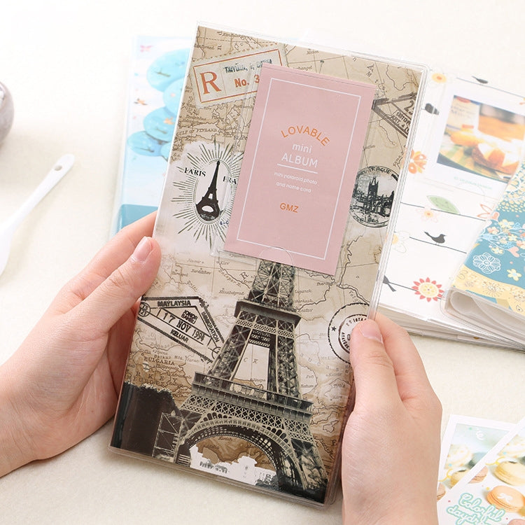 3 inch DIY Creativity Insert Type Mini Exquisite Photo Album, Baymax Pattern, Four Leaf Clover Pattern, Many Trees Dry Pattern, Forest Deer Pattern, Iron Tower Pattern, Little Swallow Pattern