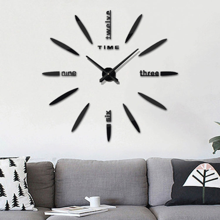 Bedroom Home Decor Large 3D Mirror DIY Wall Sticker Clock, Size: 100*100cm, 3M003 (Black), 3M003 (Silver)