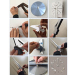 Bedroom Home Decor Large 3D Mirror DIY Wall Sticker Clock, Size: 100*100cm, 3M003 (Black), 3M003 (Silver)