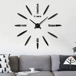 Bedroom Home Decor Large 3D Mirror DIY Wall Sticker Clock, Size: 100*100cm, 3M003 (Black), 3M003 (Silver)