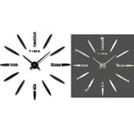 Bedroom Home Decor Large 3D Mirror DIY Wall Sticker Clock, Size: 100*100cm, 3M003 (Black), 3M003 (Silver)