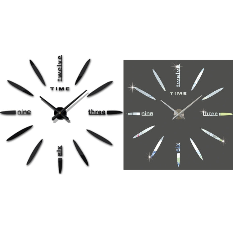 Bedroom Home Decor Large 3D Mirror DIY Wall Sticker Clock, Size: 100*100cm, 3M003 (Black), 3M003 (Silver)