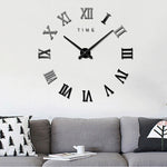 Bedroom Home Decoration Frameless Roman Numeral Large DIY Wall Sticker Mute Clock, Size: 100*100cm, M011 (Black), M011 (Gold), M011 (Silver)