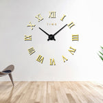 Bedroom Home Decoration Frameless Roman Numeral Large DIY Wall Sticker Mute Clock, Size: 100*100cm, M011 (Black), M011 (Gold), M011 (Silver)