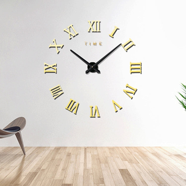 Bedroom Home Decoration Frameless Roman Numeral Large DIY Wall Sticker Mute Clock, Size: 100*100cm, M011 (Black), M011 (Gold), M011 (Silver)