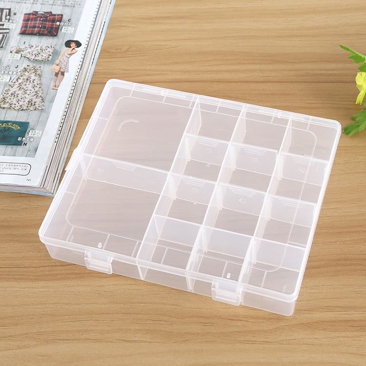 Plastic Organizer Container Storage Box 14 Slots Adjustable Divider Removable Grid Compartment for Jewelry Earring Fishing Hook Small Accessories, 14 Slots