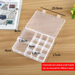 Plastic Organizer Container Storage Box 14 Slots Adjustable Divider Removable Grid Compartment for Jewelry Earring Fishing Hook Small Accessories, 14 Slots