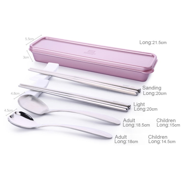 3 in 1 304 Stainless Steel Frosted Portable Outdoor Tableware for Children, Frosted Children Gold, Polished Children Rose Gold