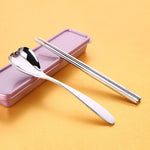 3 in 1 304 Stainless Steel Frosted Portable Outdoor Tableware for Children, Frosted Children Gold, Polished Children Rose Gold