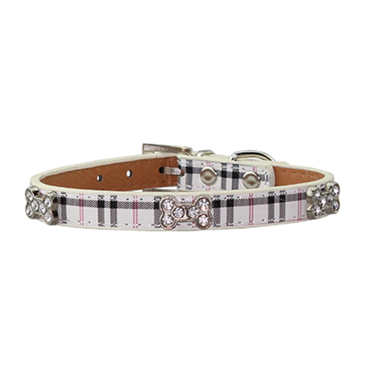 PU Leather with Bone Designs Pet Dog Collar Pet Products, Size: S, 1.5 * 37cm, Size: S