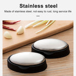 2 PCS Portable Cleaning Stainless Steel Oval Hand Soap Eliminating Odour Remover with Base, Random Style Delivery, Oval with Base