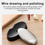 2 PCS Portable Cleaning Stainless Steel Oval Hand Soap Eliminating Odour Remover with Base, Random Style Delivery, Oval with Base