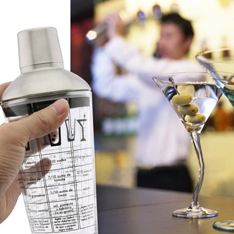 Stainless Steel Glass Cocktail Shaker Tools Milk Tea Cup with Scale, Capacity: 450ml, 450ml Cocktail Shaker