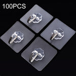 100 PCS Kitchen Bathroom Wall Hanging Transparent Non-marking Glue Hook, Non-marking Glue Hook