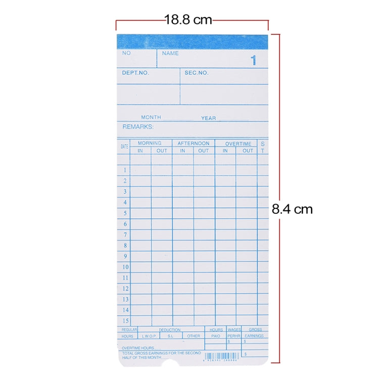 90 PCS Paper Time Card, Paper Time Card