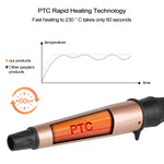 1-1.5 inch Conical Ceramic Hair Curler with Heat-resistant Gloves , UK Plug, UK Plug