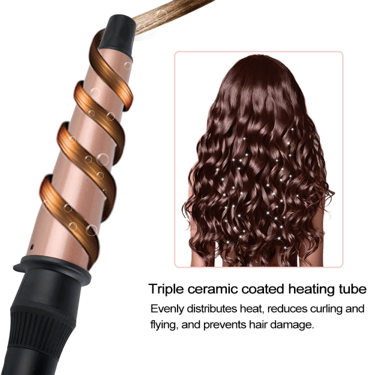 1-1.5 inch Conical Ceramic Hair Curler with Heat-resistant Gloves , UK Plug, UK Plug