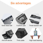 14 inches 3-section Mute Stainless Steel Sliding Drawer Slides Ball Slide Rail Length: 35cm, 14 inches