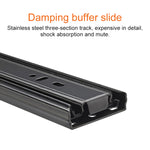 20 inches 3-section Mute Cold Rolled Steel Sliding Drawer Slides Ball Slide Rail Length: 50cm, 20 inches (Cold Rolled Steel)
