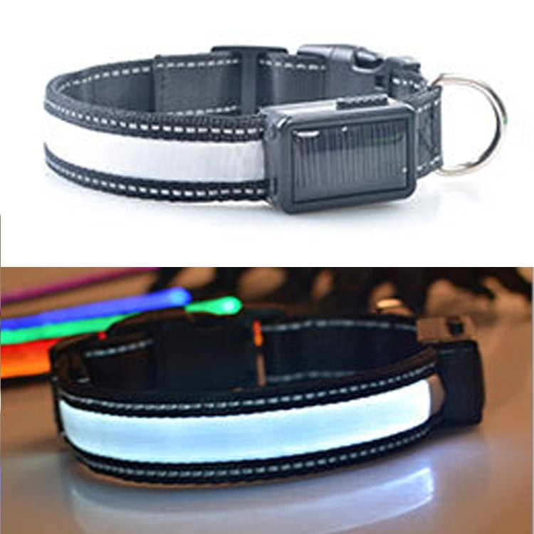 Medium and Large Dog Pet Solar + USB Charging LED Light Collar, Neck Circumference Size: S, 35-40cm, Size: S