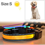 Medium and Large Dog Pet Solar + USB Charging LED Light Collar, Neck Circumference Size: S, 35-40cm, Size: S