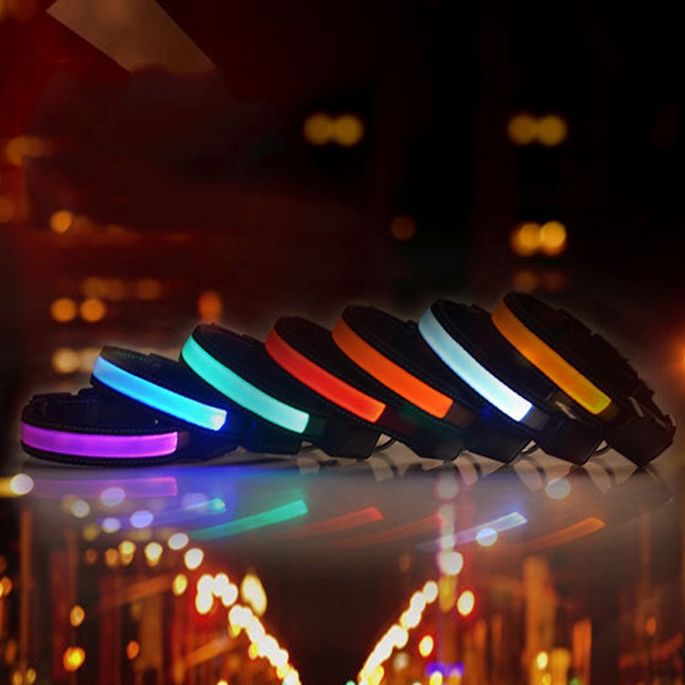 Medium and Large Dog Pet Solar + USB Charging LED Light Collar, Neck Circumference Size: S, 35-40cm, Size: S