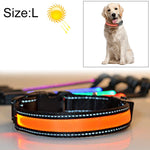 Medium and Large Dog Pet Solar + USB Charging LED Light Collar, Neck Circumference Size: L, 50-60cm, Size: L