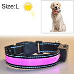 Medium and Large Dog Pet Solar + USB Charging LED Light Collar, Neck Circumference Size: L, 50-60cm, Size: L