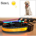 Medium and Large Dog Pet Solar + USB Charging LED Light Collar, Neck Circumference Size: L, 50-60cm, Size: L