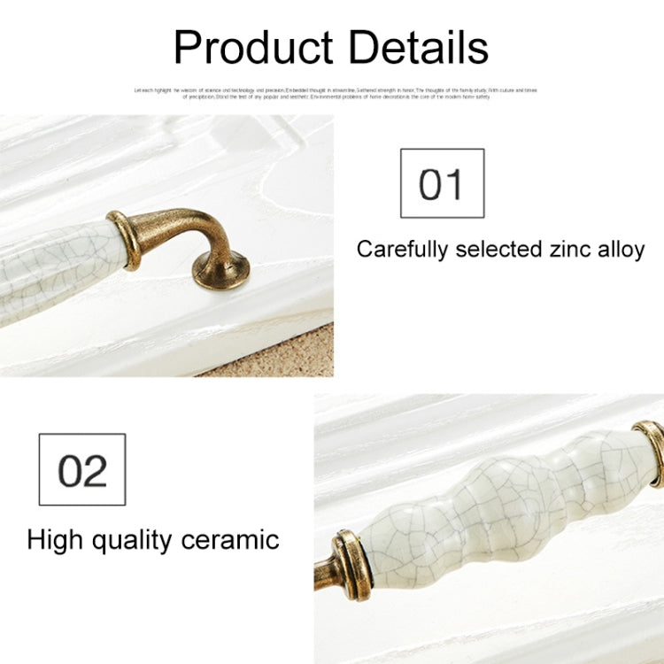 5025_128 Ceramic Crack Closet Cabinet Handle Pitch: 128mm, 5025_128