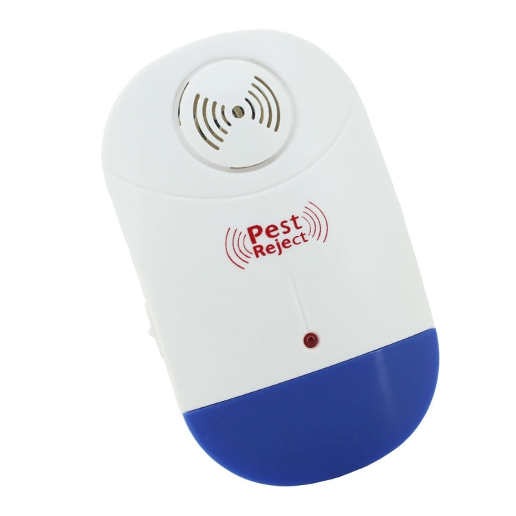 Electronic Ultrasonic Mosquito Rat Pest Control Repeller with LED Light, EU Plug AC90V-250V (White+Blue), EU Plug