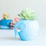 Lovely Home Garden Office Resin Cartoon Animal Blue Elephant Shaped Plant Flower Pot Decoration Animal Flower Pots Planter, Elephant