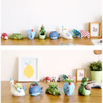 Lovely Home Garden Office Resin Cartoon Animal Blue Elephant Shaped Plant Flower Pot Decoration Animal Flower Pots Planter, Elephant