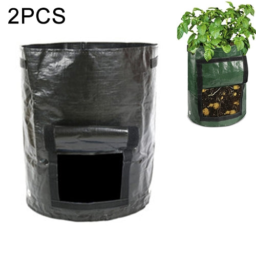 2 PCS 7 Gallons Potato Planting PE Bags Woven Fabric Bags Cultivation Garden Pots Vegetable Planting Bags Grow Bags Farm Garden Supplies, Orange, Yellow, Green, Black