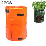 2 PCS 7 Gallons Potato Planting PE Bags Woven Fabric Bags Cultivation Garden Pots Vegetable Planting Bags Grow Bags Farm Garden Supplies, Orange, Yellow, Green, Black