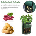 2 PCS 7 Gallons Potato Planting PE Bags Woven Fabric Bags Cultivation Garden Pots Vegetable Planting Bags Grow Bags Farm Garden Supplies, Orange, Yellow, Green, Black