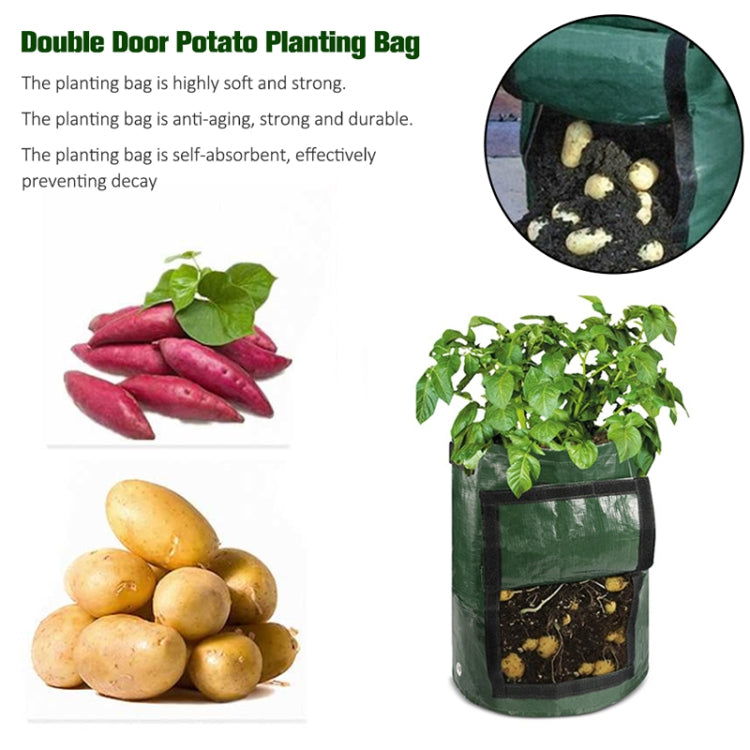 2 PCS 7 Gallons Potato Planting PE Bags Woven Fabric Bags Cultivation Garden Pots Vegetable Planting Bags Grow Bags Farm Garden Supplies, Orange, Yellow, Green, Black
