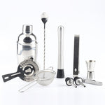 11 in 1 Stainless Steel Cocktail Shaker Tools Set with Wooden Mount, Capacity: 350ml, 350ml