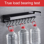 50cm 8 Hooks Kitchen Multi-function Wall Hanging Holder Seasoning Storage Rack, 50cm 8 Hooks (Black)