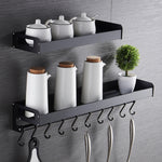 50cm 8 Hooks Kitchen Multi-function Wall Hanging Holder Seasoning Storage Rack, 50cm 8 Hooks (Silver)