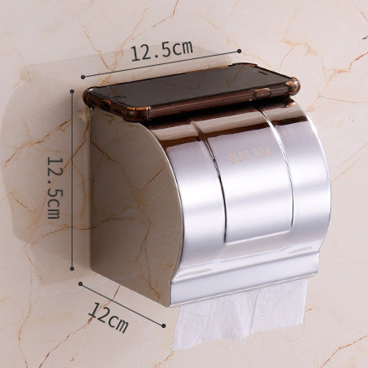 K8 304 Stainless Steel Bathroom Wall-mounted Waterproof Bright Light Paper Towel Roll Holder, K8